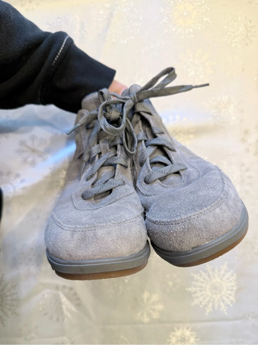 Sorel Womens Evie Sport Lace wedge ankle booties NL3817-053 Quarry Grey Suede 11